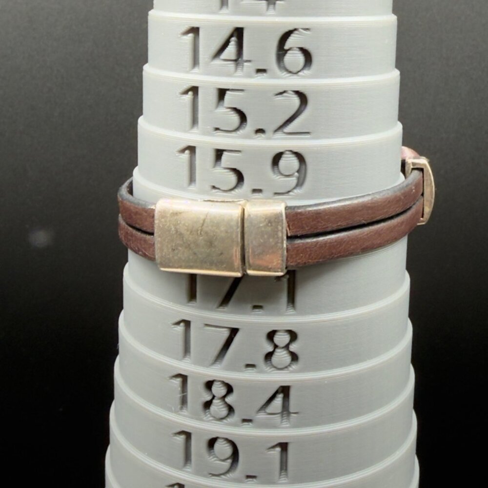 Handcrafted Leather Bracelet Silver Tone Metal Iridescent Glass Stone Magnetic - Picture 12 of 13